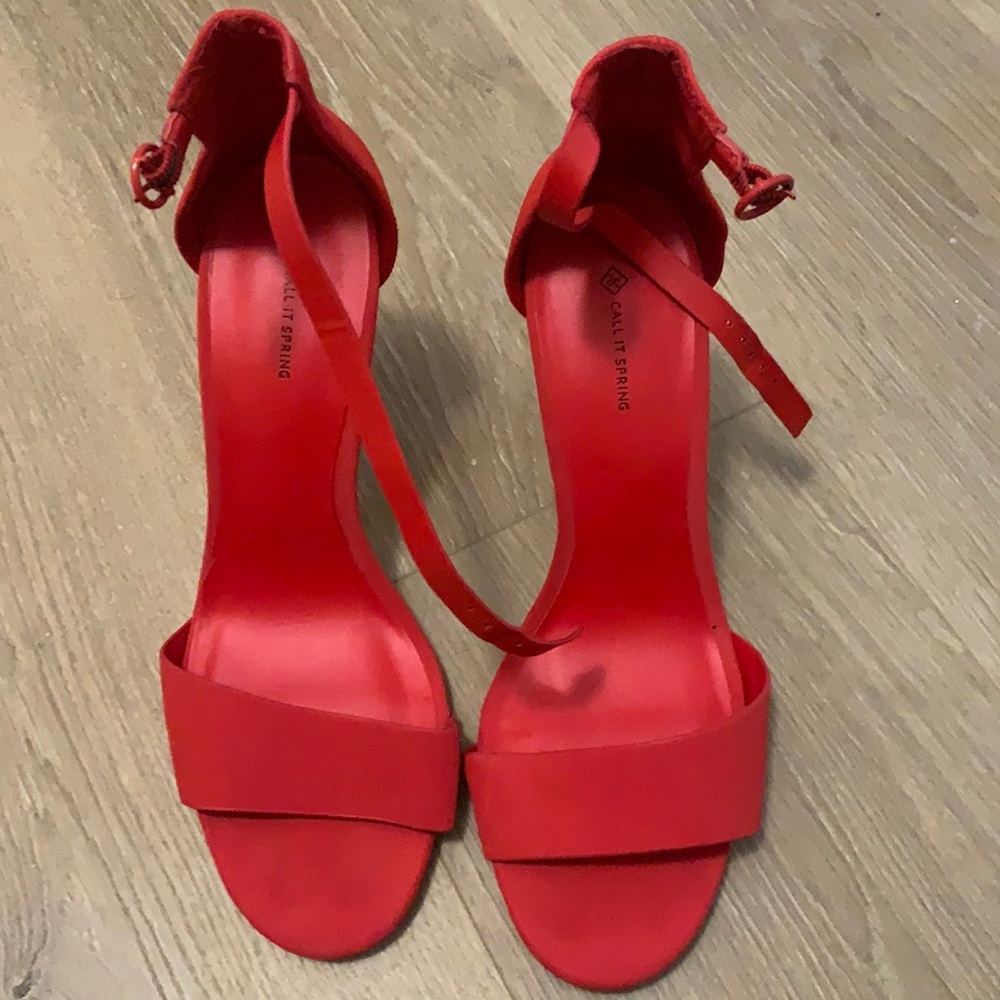 Call or spring red suede heels
